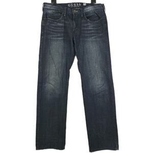 Guess Los Angeles ~Men's Size 36~ Black Denim Rebel-Straight Leg Jeans Cotton.